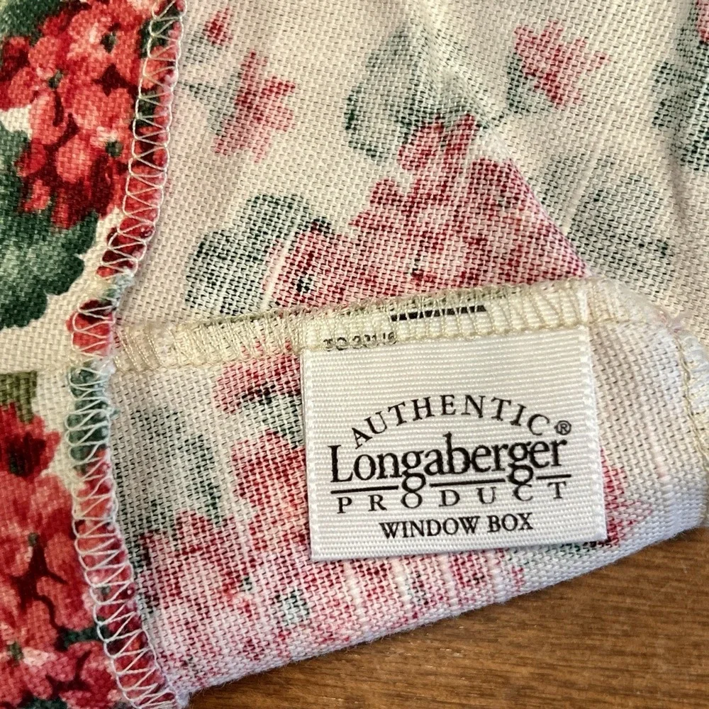 Longaberger Window Box Planter Geranium Over-the-Edge Liner & Napkin Set of 4
